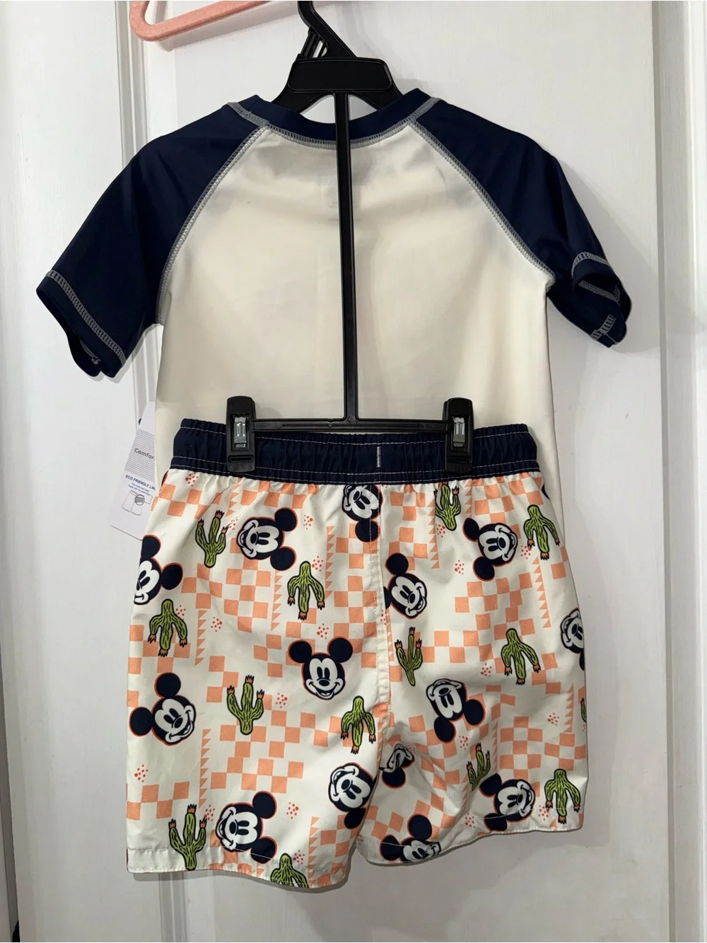 Mickey Mouse Boys Rash Guard and Swim Trunk